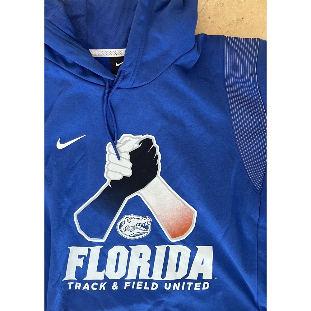 Florida Gators Hoodie Mens Large NCAA Track Field Nike Dri Fit Pullover‎